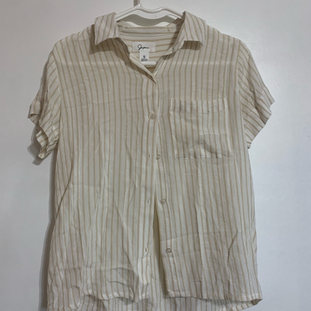 Cream Casual Button Down Shirt